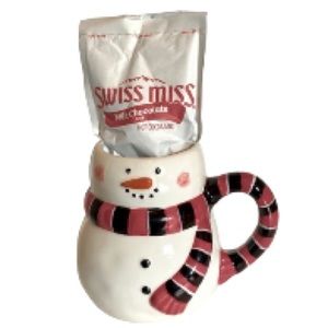 PIER 1 Snowman with Scarf Christmas Festive Hot Cocoa 16 oz  GIFT SET